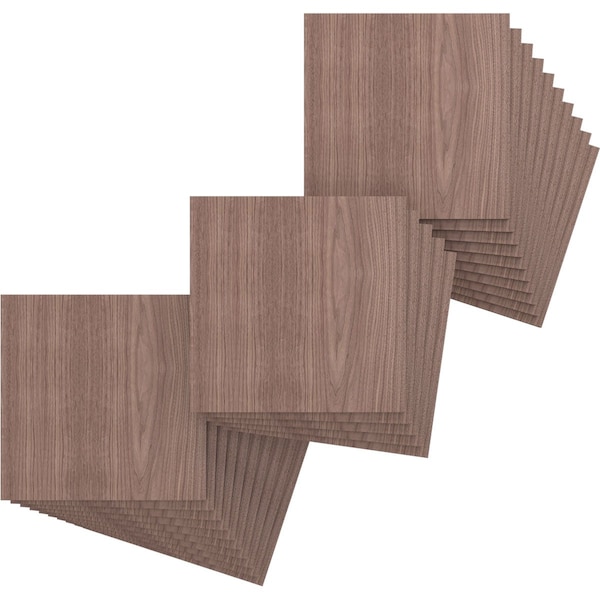 Ekena Millwork 11 3/4W x 11 3/4H x 3/8T Wood Hobby Boards, Walnut, 25PK HBW12X12X375DWA - main